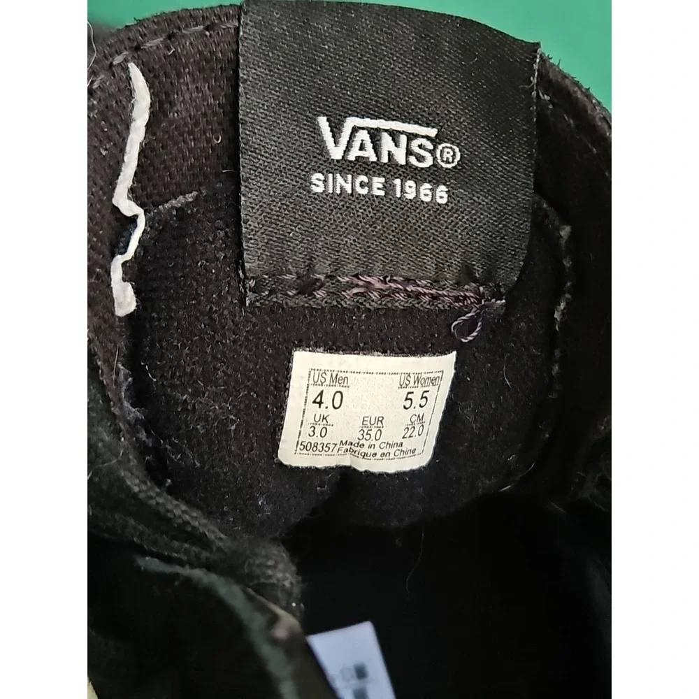 Vans OTW Sk8-Hi HAZY‎ BONES Applied 3D Black White Skate Shoes Mens Size 4 Youth